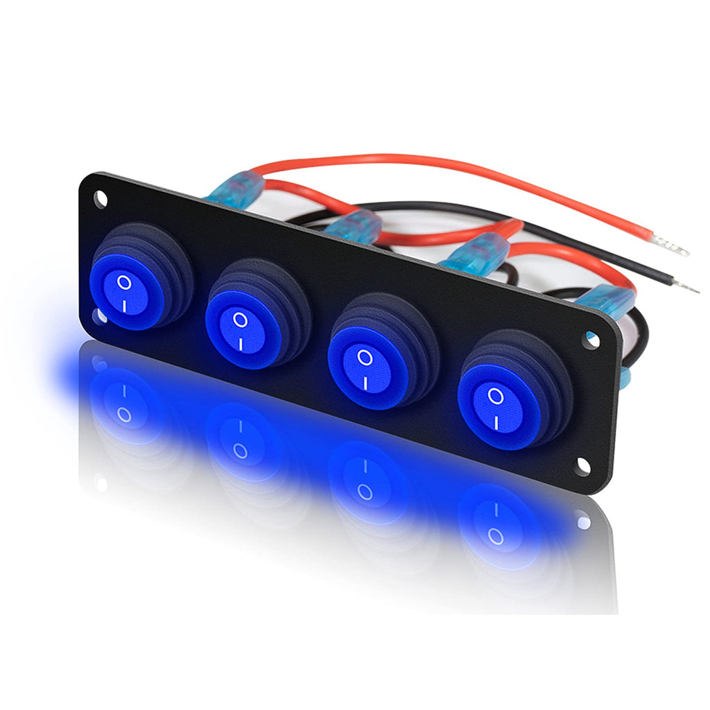 12V 20 Amp 6 Gang Toggle Rocker Switch Panel LED Waterproof S14028