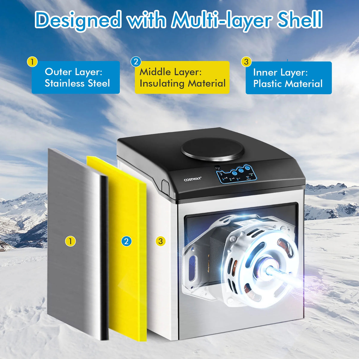 Stainless Steel Countertop Ice Maker Water Dispenser C921569