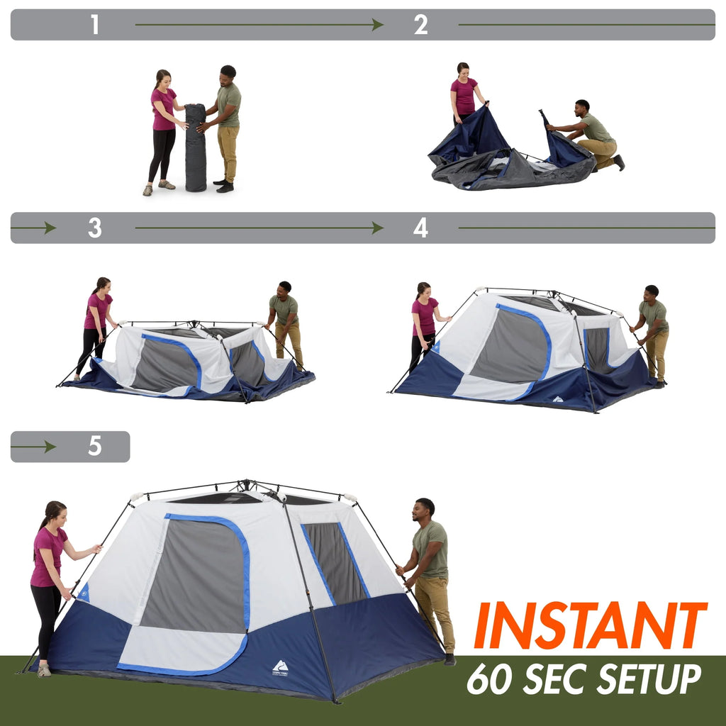 10' x 9' 6-Person Instant Cabin Tent with LED Lighted Hub M6620