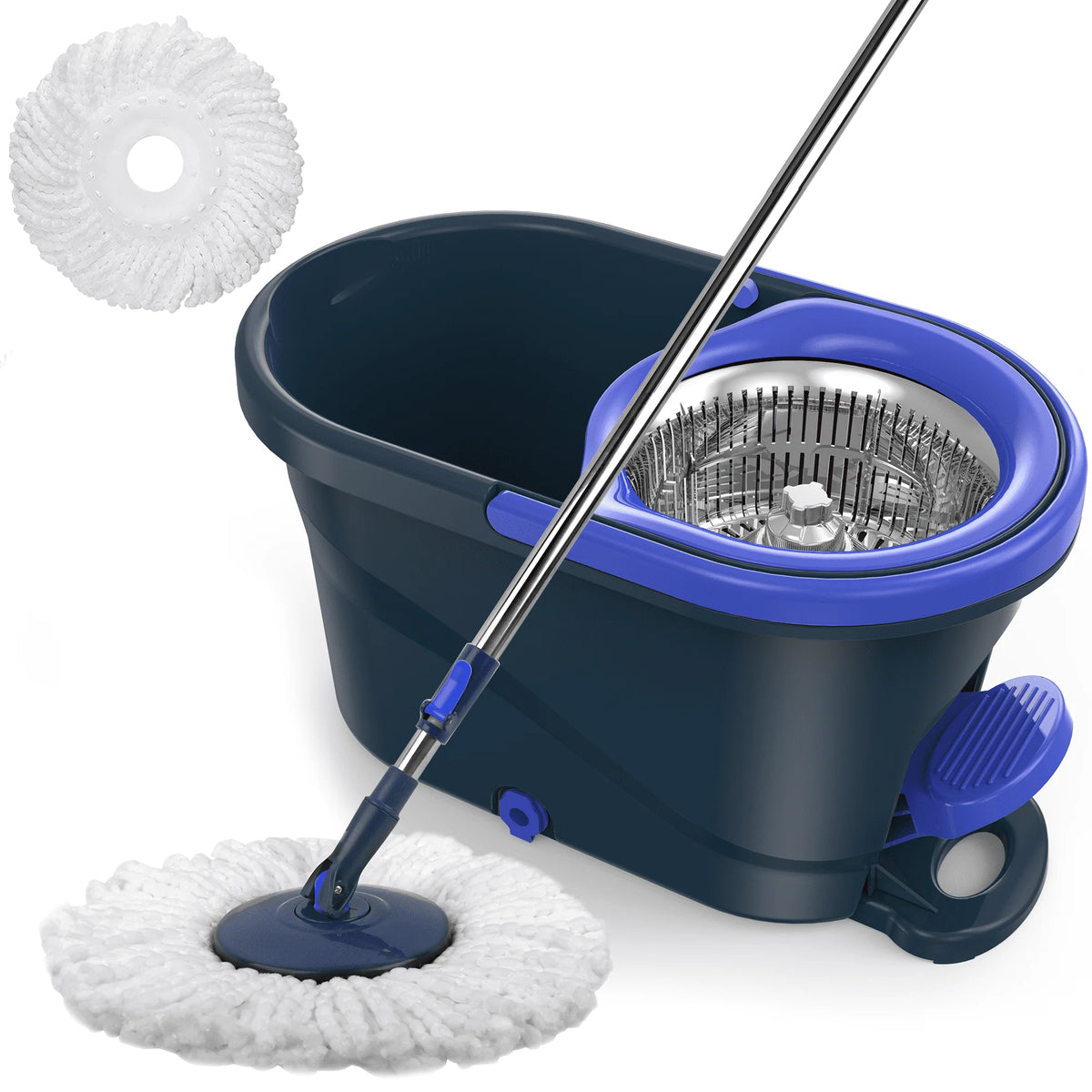 Green Spin Mop and Bucket with Wringer Set E911
