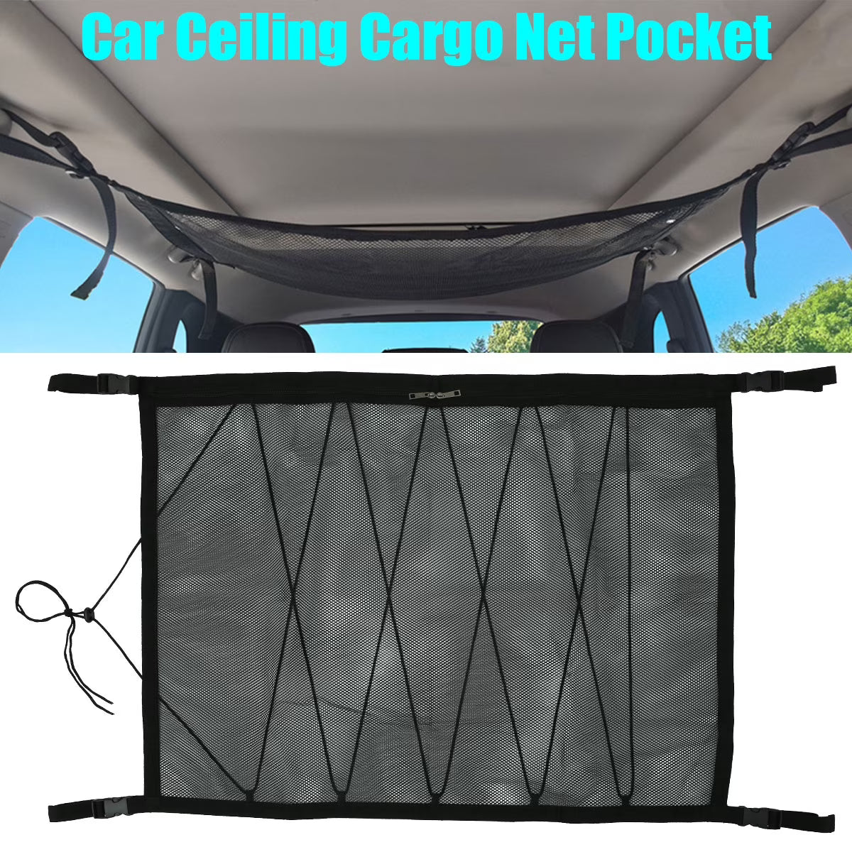 Car Ceiling Storage Net with Drawstring L7299