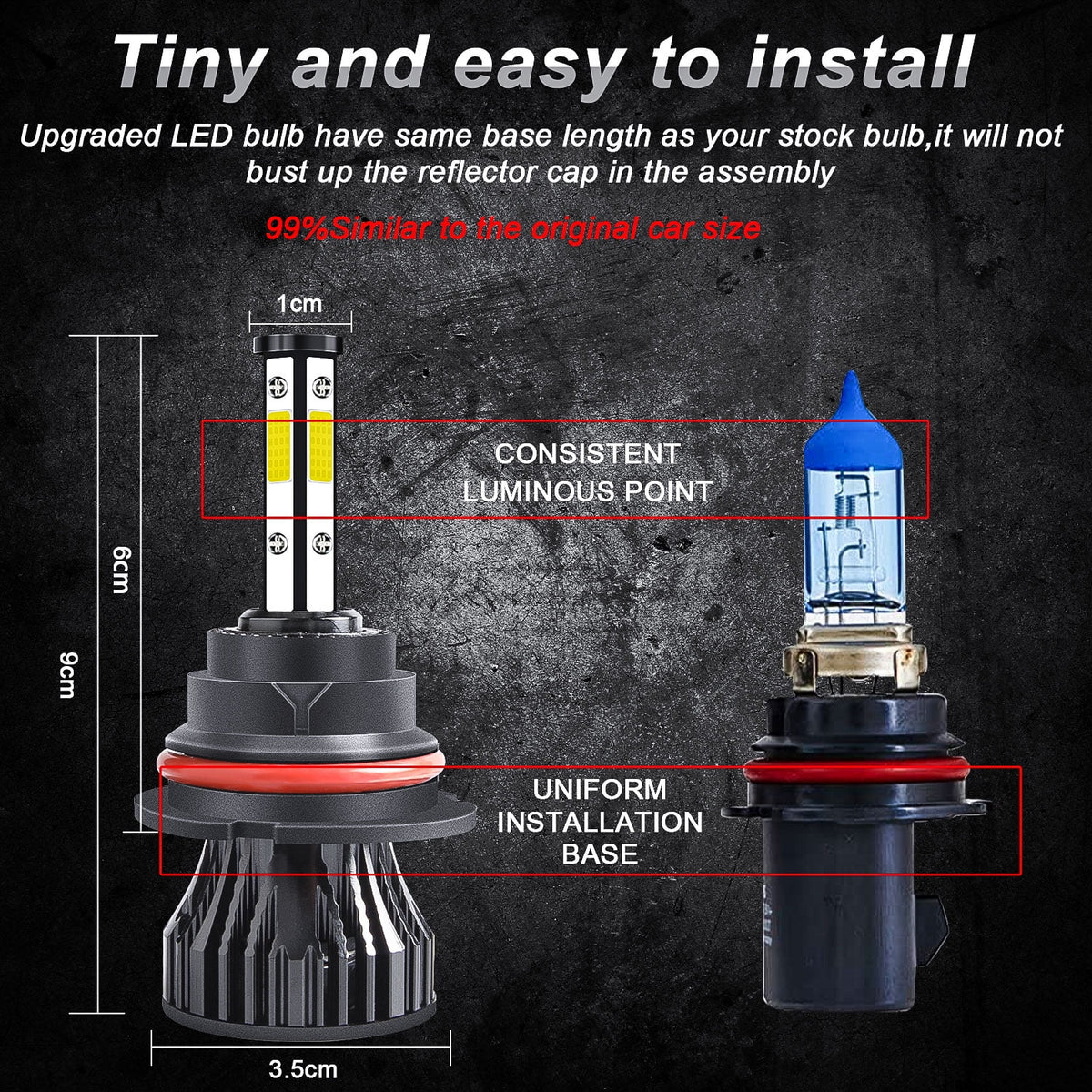 2X 9007 LED Headlight Bulbs Kit F72074