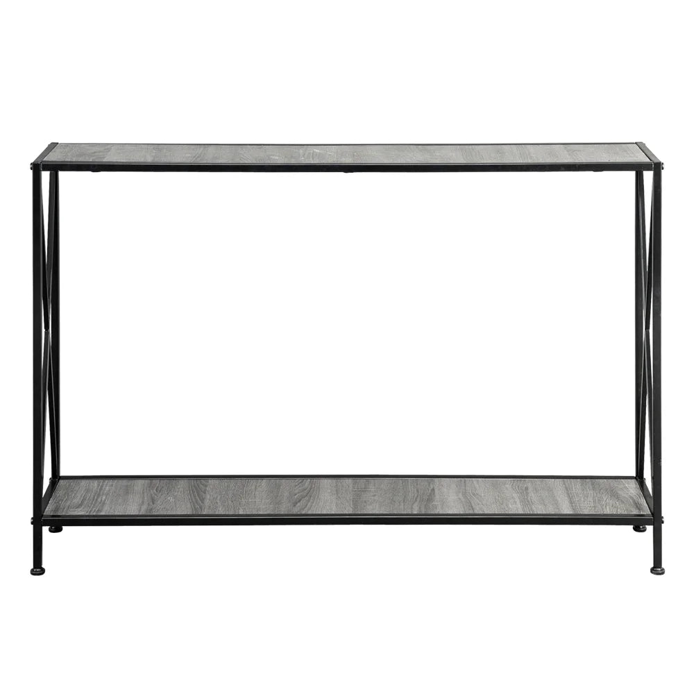 Gray 2-Tier Wood Console Table with Storage Shelf I241668