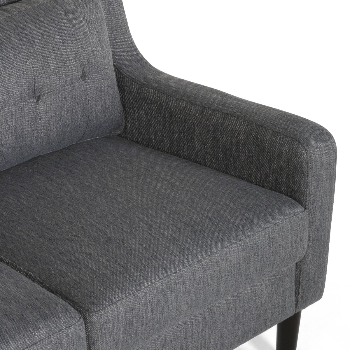 Charcoal Dark Brown Fabric Loveseat C2798