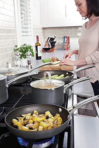 Classic Nonstick Sauce Pan with Cover, 3.5 quart, Grey S9713