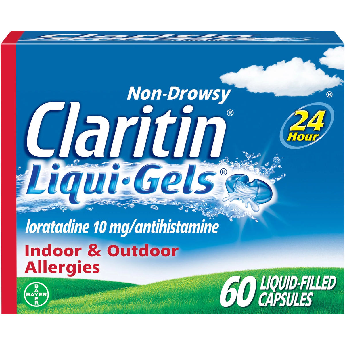 24 Hour Non-Drowsy Loratadine Antihistamine Capsules 60 Ct D3040
