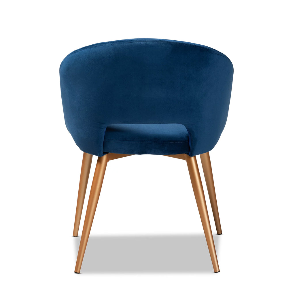 Navy Blue Velvet Upholstered Dining Chair I532567
