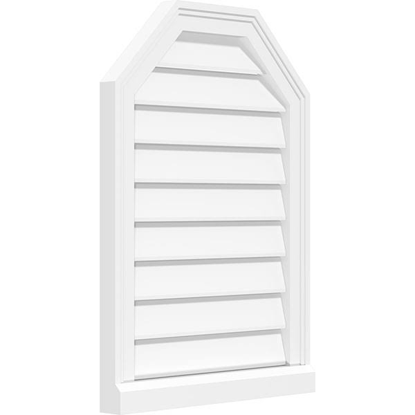 30x22W x 28x22H Octagonal Surface Mount PVC Gable Vent with Brickmoul K9779