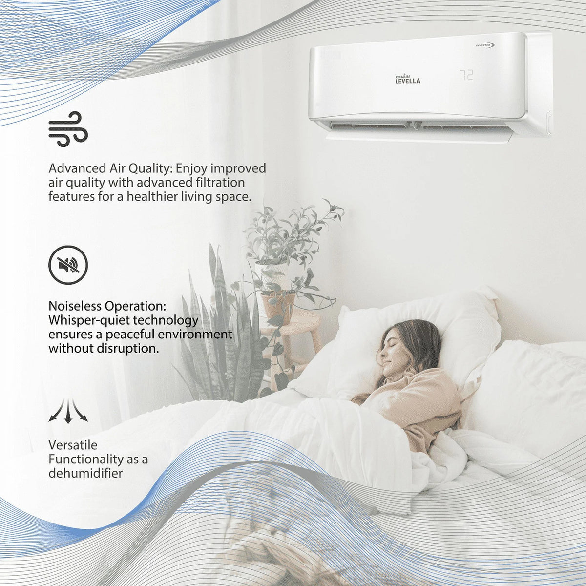 24000 Btu 18.5 SEER2 Inverter Mini Split Air Conditioner Heat Pump 220V D79909