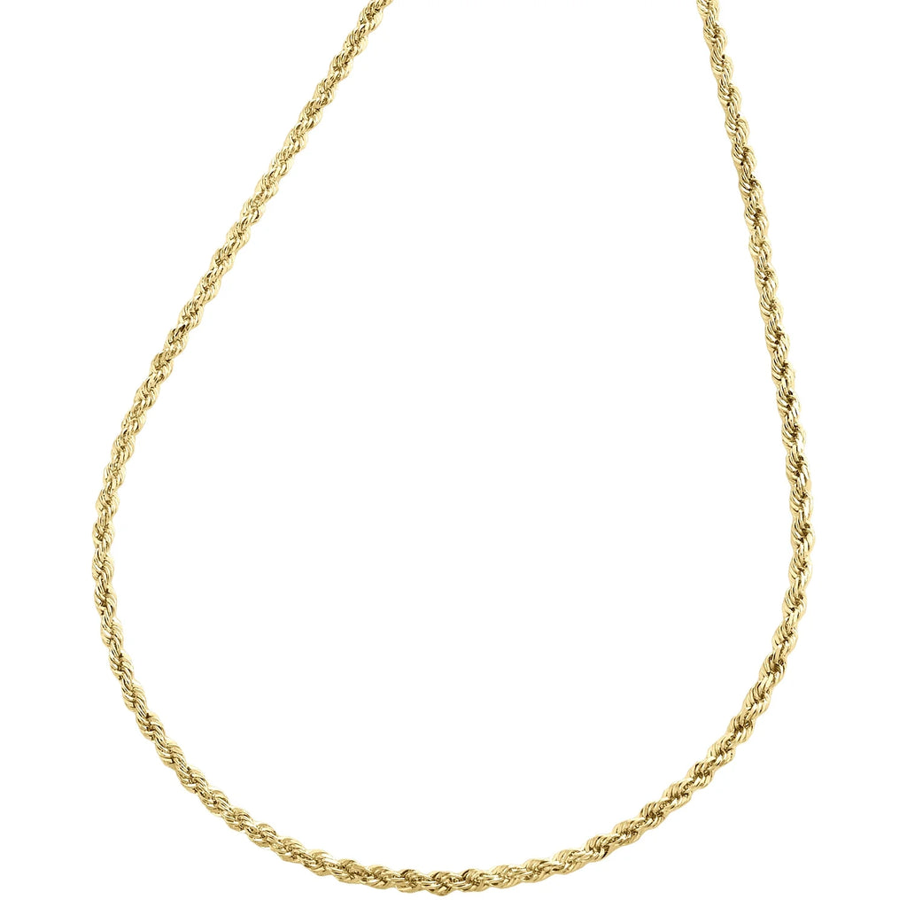 10K Yellow Gold Diamond Cut Rope Chain Necklace 16 Inches B648