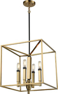 4-Light Chandelier in Satin Brass with Oil Rubbed Bronze A175