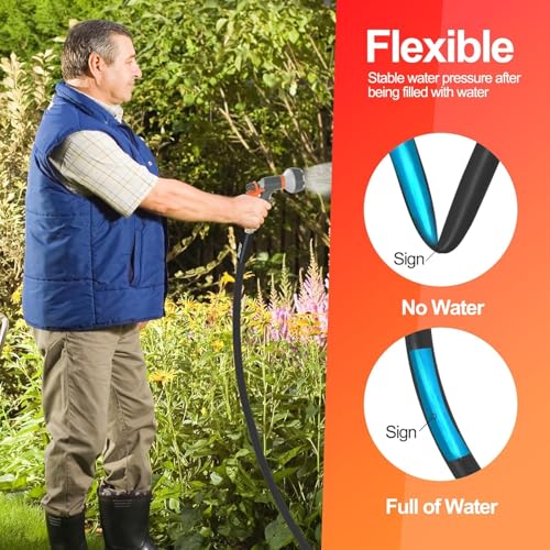 50 ft Heavy Duty Flexible Lightweight Kink-less Hybrid Rubber Garden Hose P427850