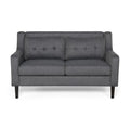 Charcoal Dark Brown Fabric Loveseat C2798