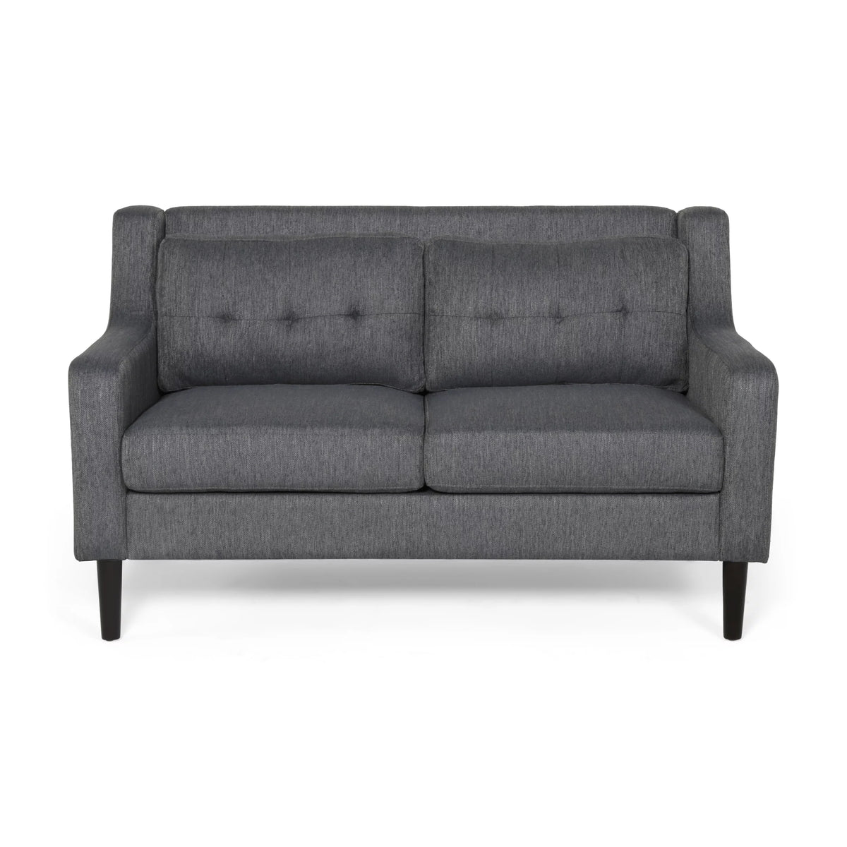 Charcoal Dark Brown Fabric Loveseat C2798