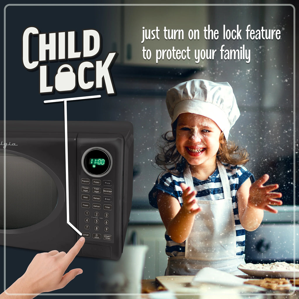 Black 0.7 Cu Ft Retro Microwave E437