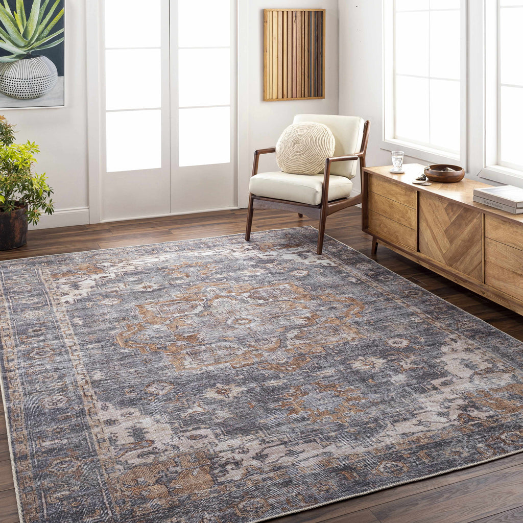 Machine Washable Area Rug Beige Brown Gray 8'10" x 12' W49508