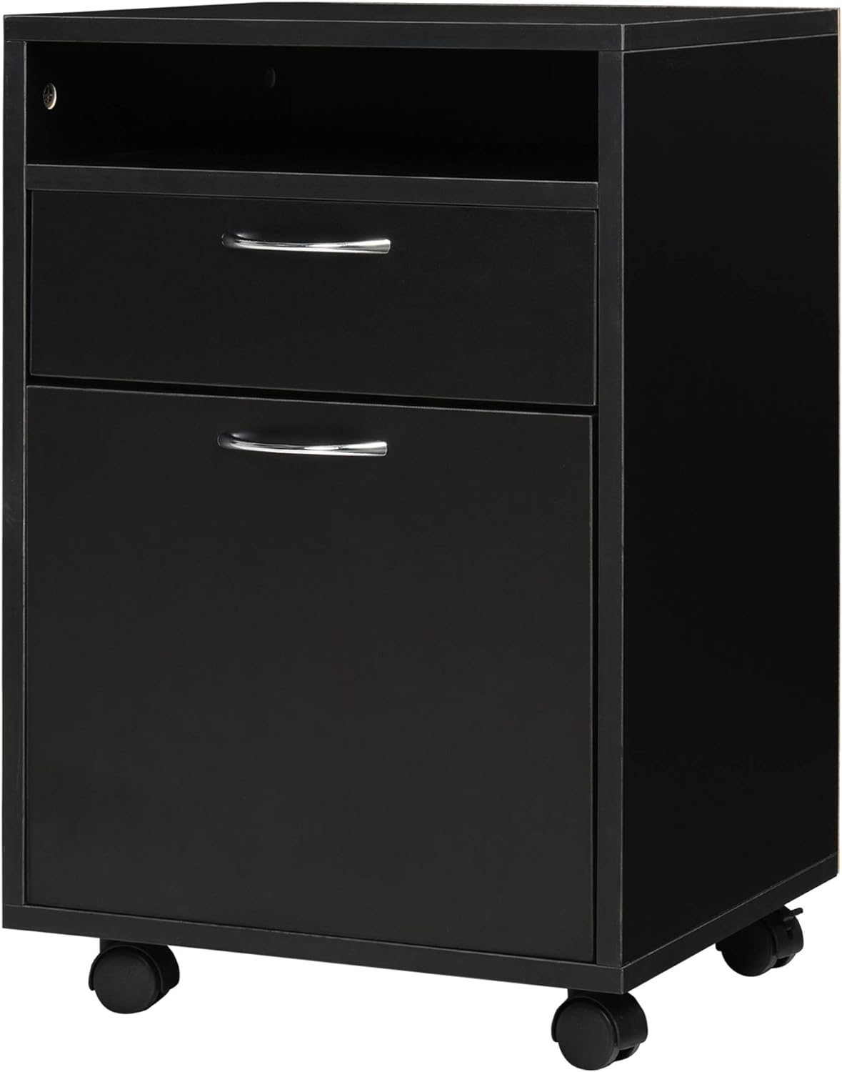 Mobile File Cabinet with Castors and Lockable Drawer, Brown A859