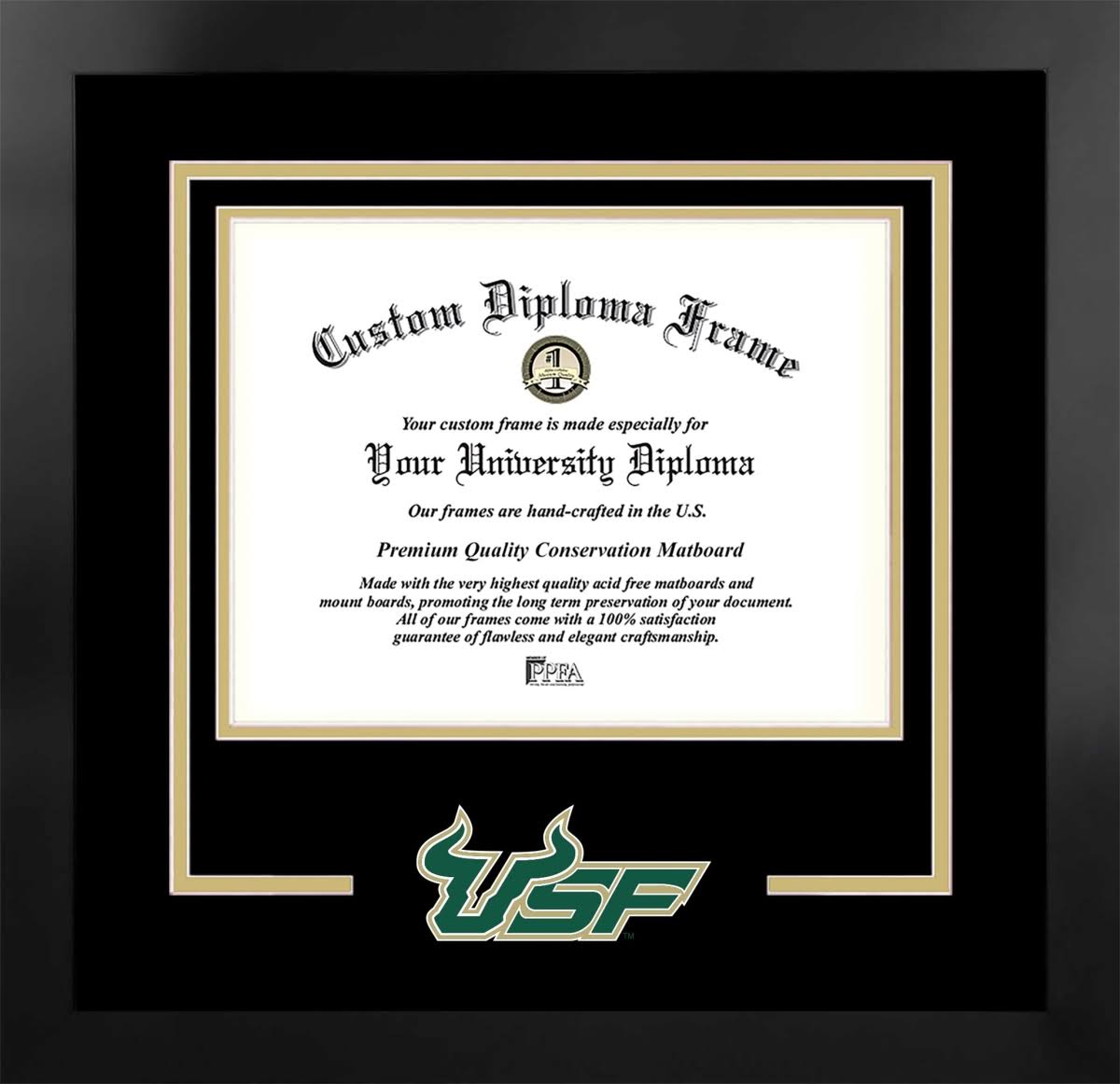 South Florida Bulls Spirit Diploma Black Frame M7651