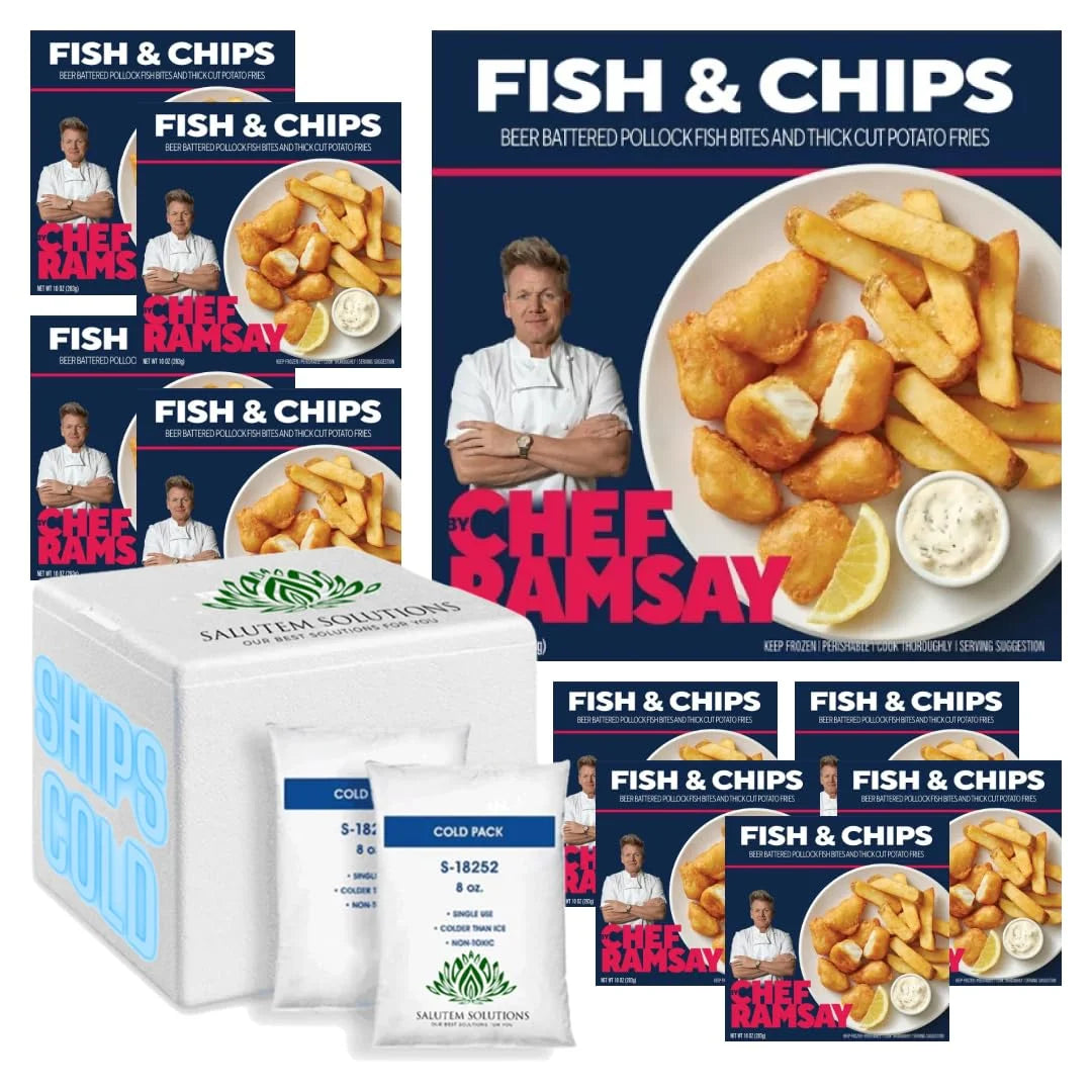 Fish and Chips Frozen Meals 9.5oz Pack of 10 H9945