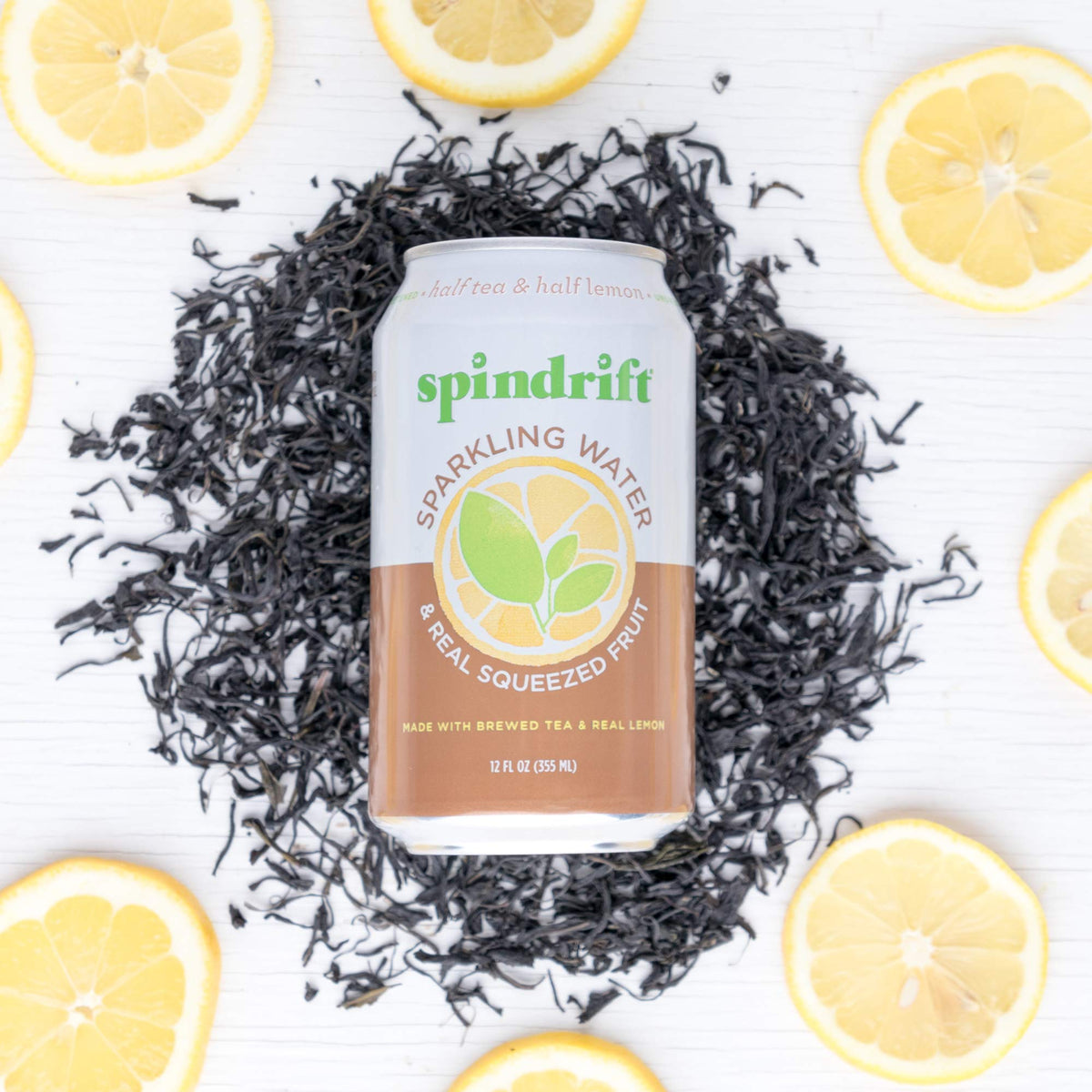 12 Fl Oz Half Tea & Half Lemon Sparkling Water Cans Pack Of 24 O336