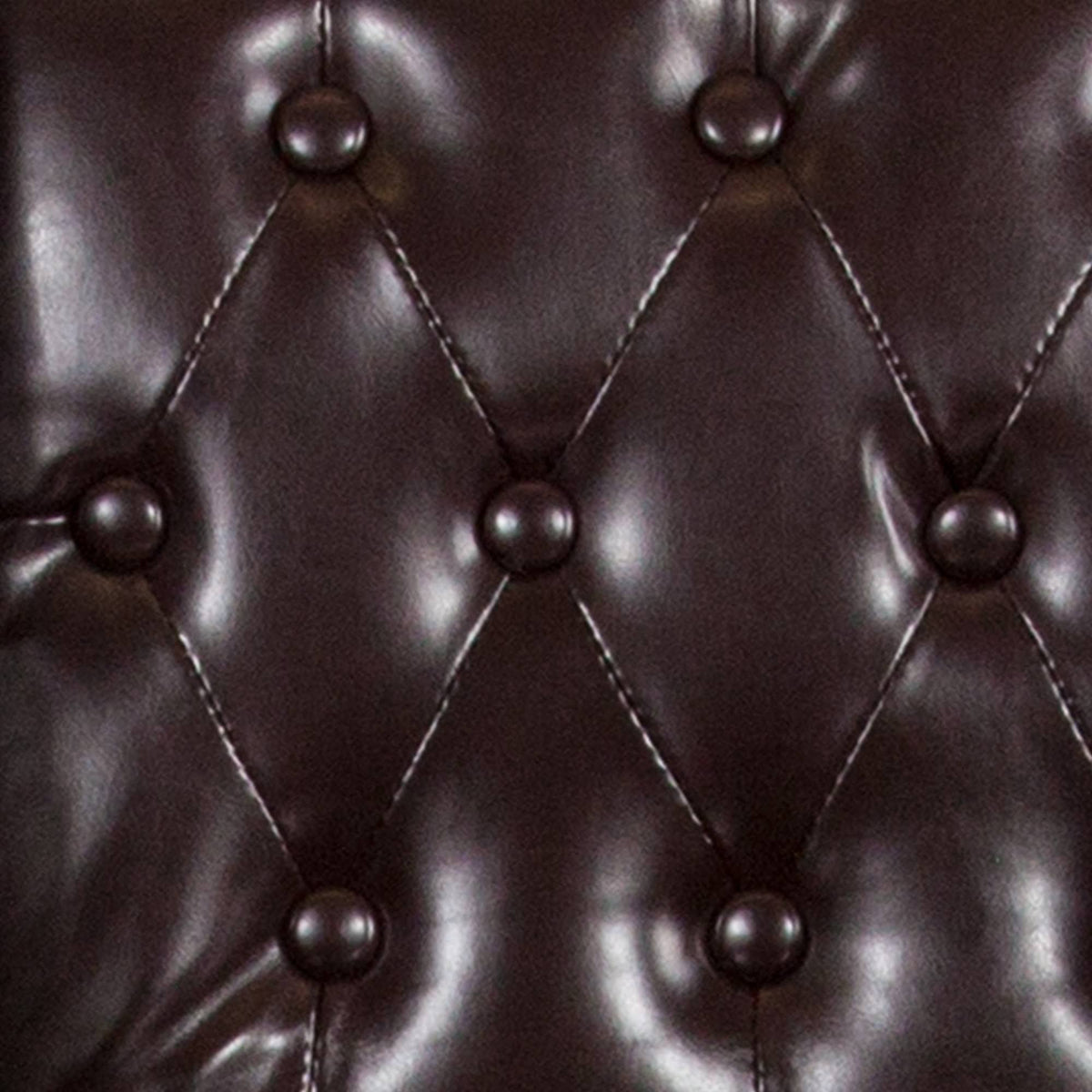Tufted Walnut Counter Height Stool in Brown LeatherSoft D63798
