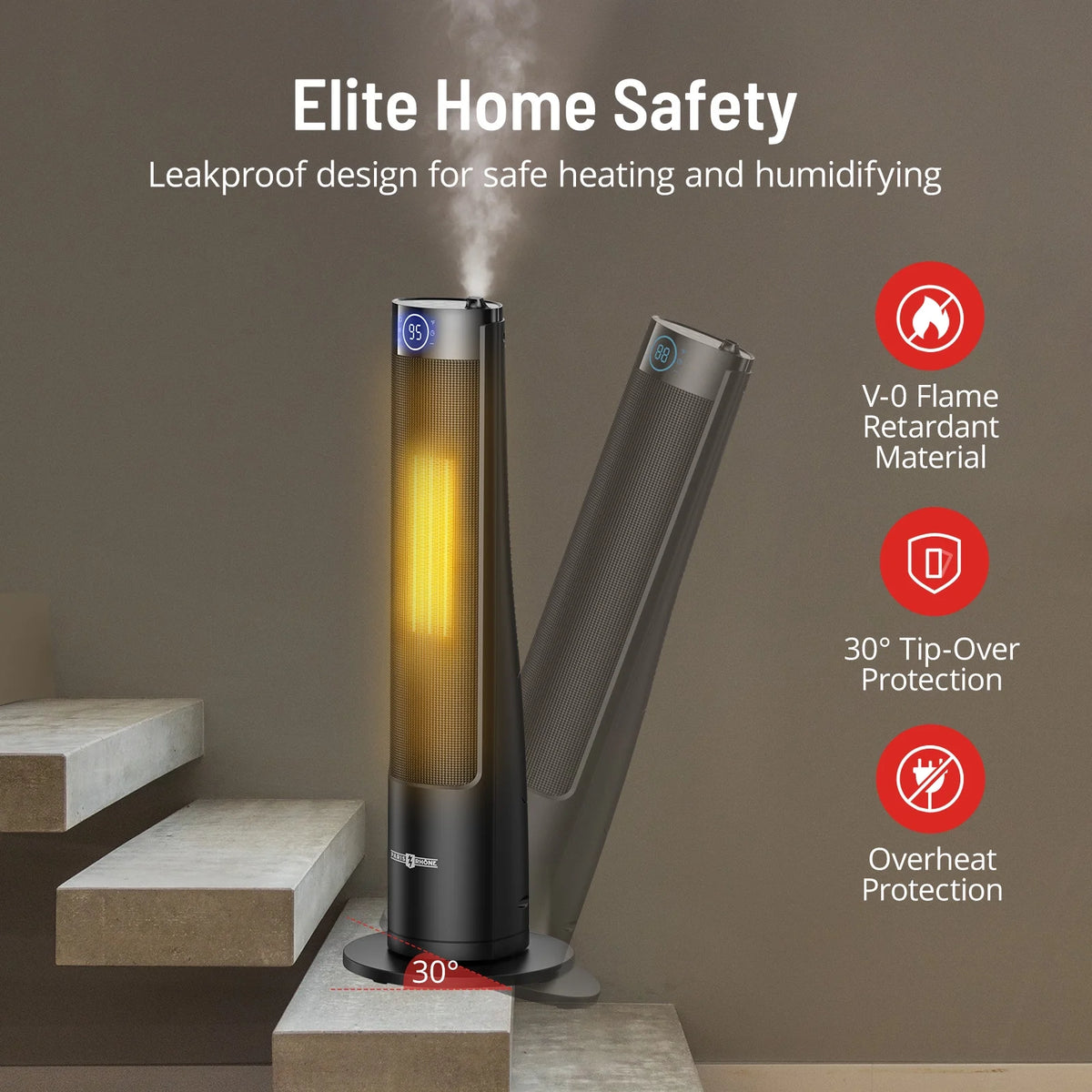 2-in-1 Tower Space Heater Humidifier with Thermostat N66224