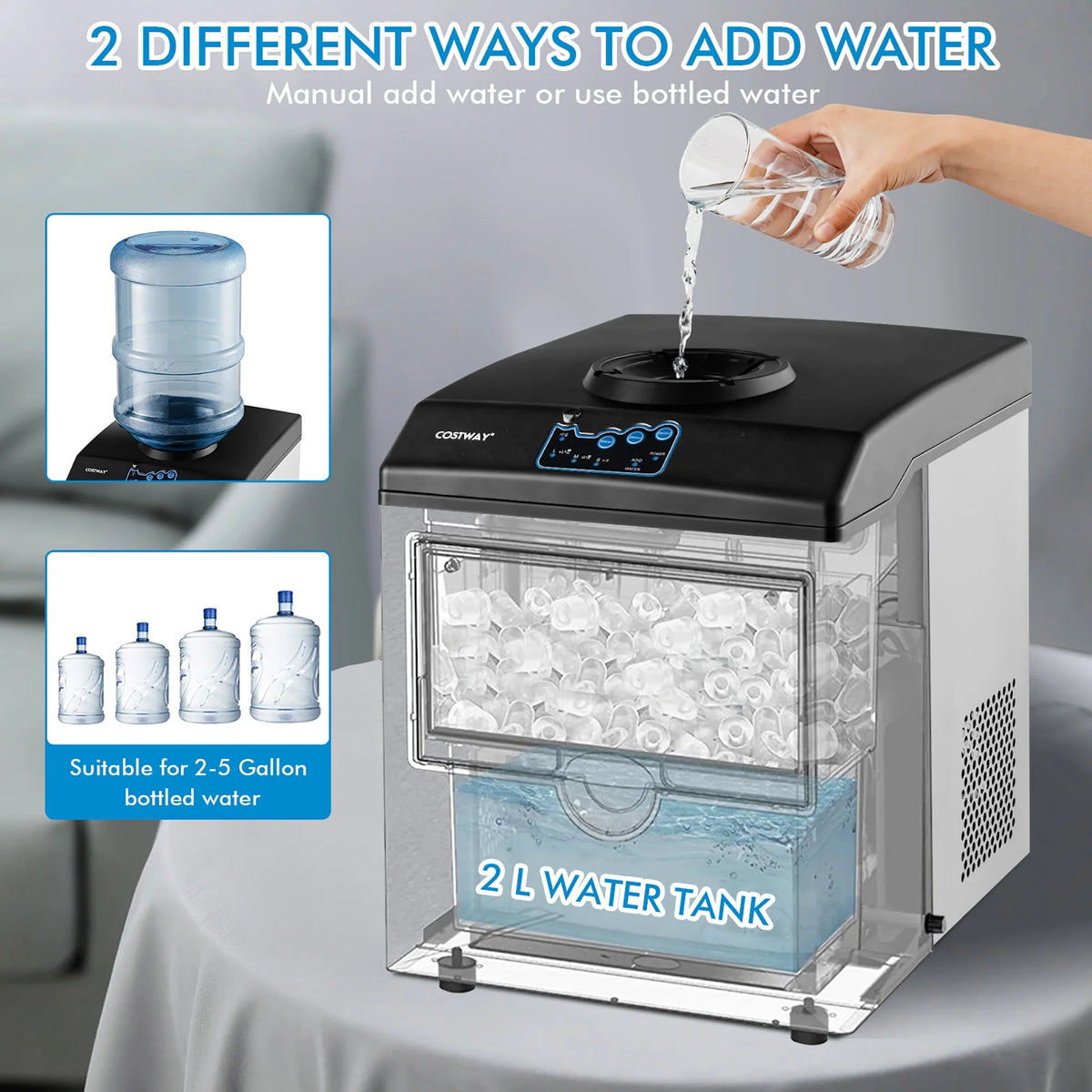 Stainless Steel Countertop Ice Maker Water Dispenser C921569