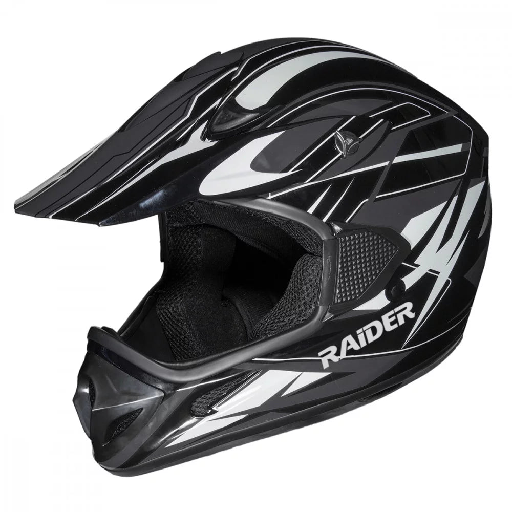 Open Face Helmet DOT Approved Black/Silver M F6743