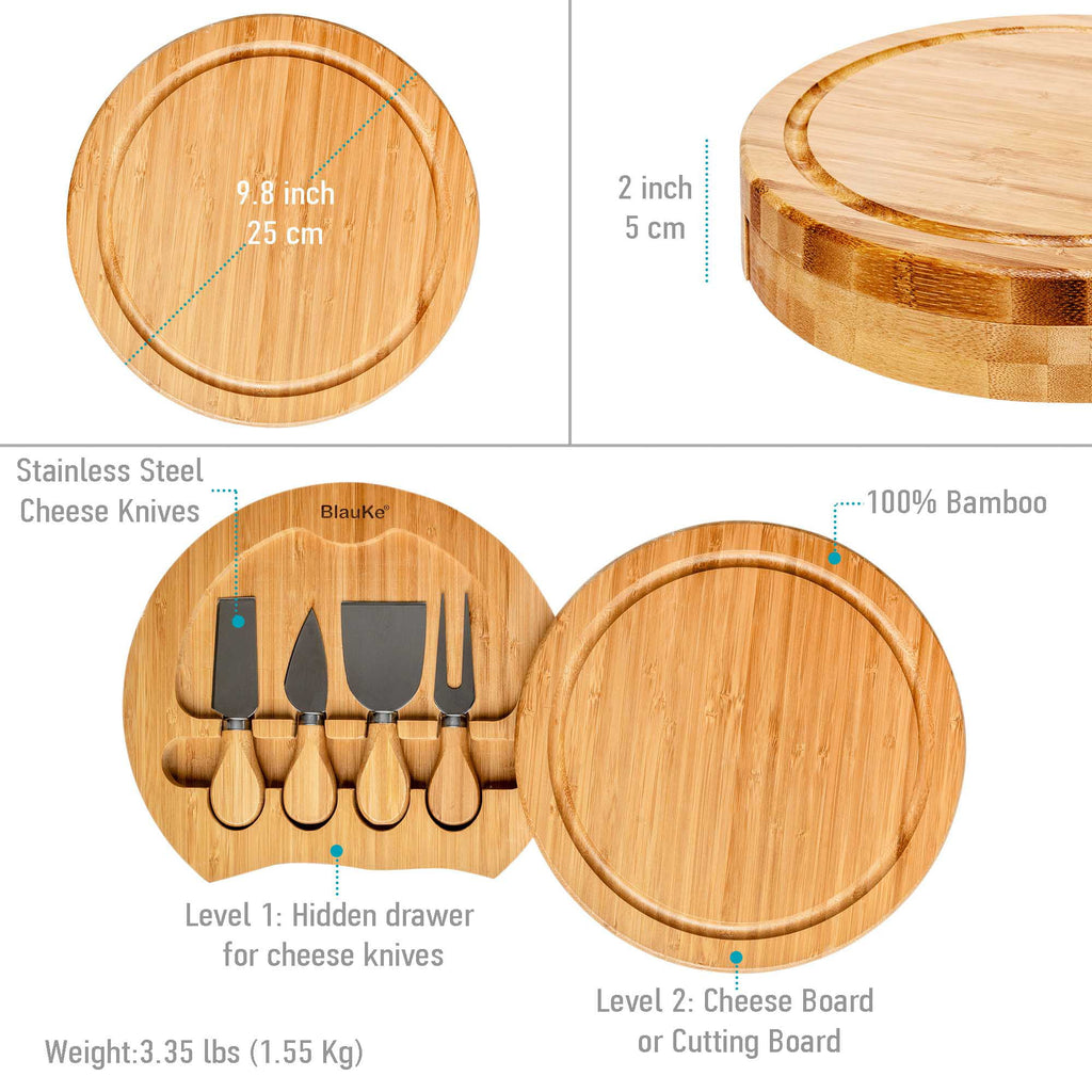 Bamboo Cheese Board and Knife Set I252