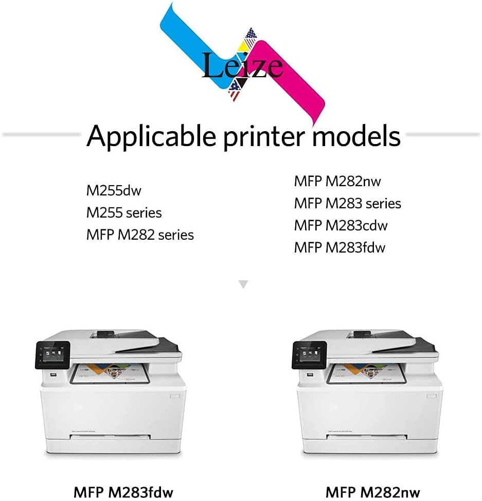 4-Pack Toner Cartridge for HP Color Pro M255 M283 M282 Printer KCMY H72653