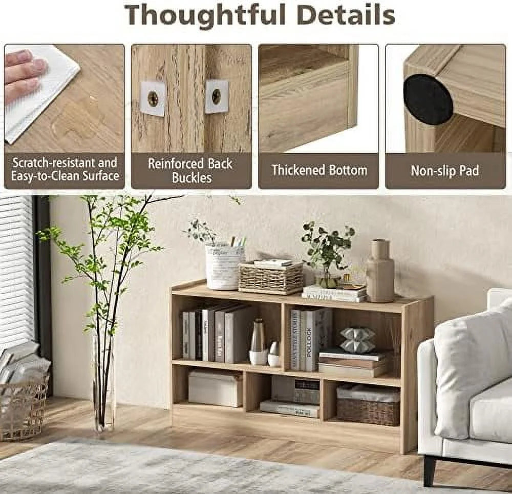 2-Tier 5 Cube Wooden Bookcase U804