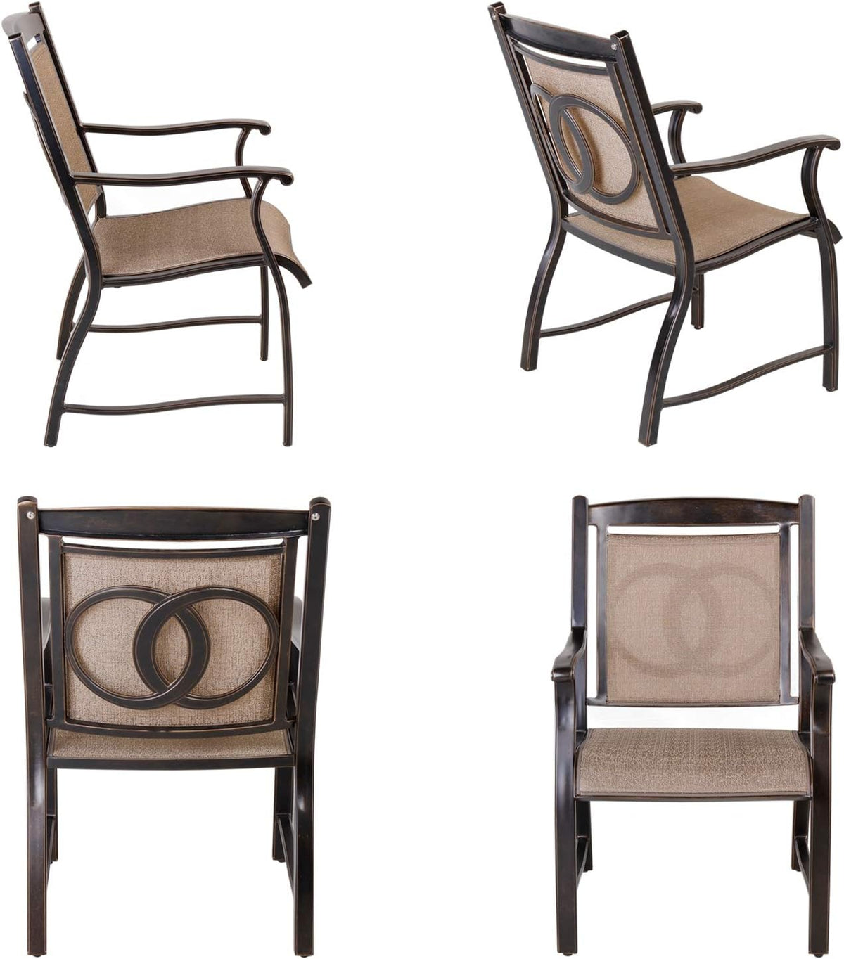 Cast Aluminum Outdoor Dining Chairs Set of 4 I3843