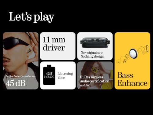 Yellow Wireless Earbuds with Hybrid Noise Cancelling P894226