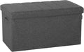 Foldable Tufted Storage Bench Ottoman, Gray M65893