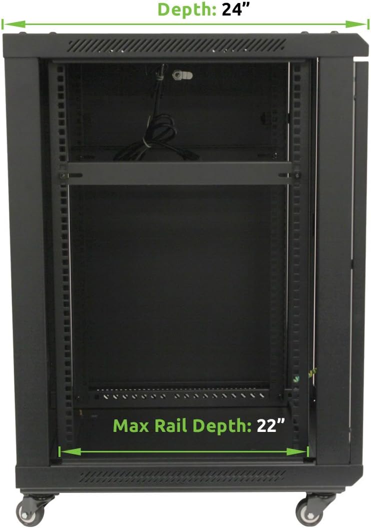 15U Wall Mount Server Data Cabinet with Glass Door Lock M71362