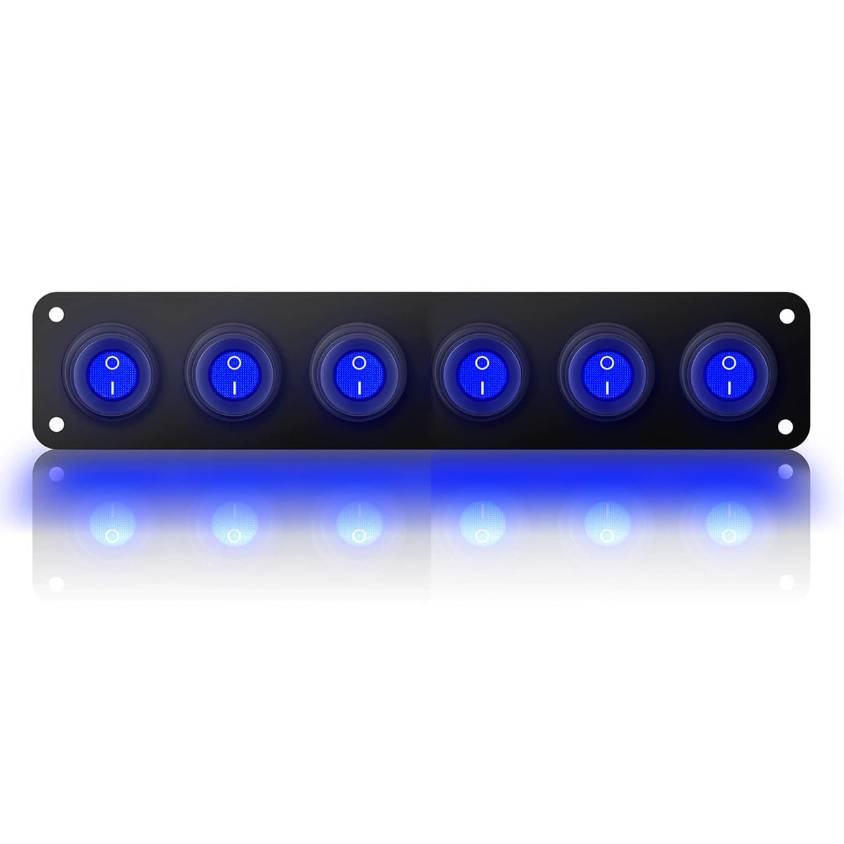 12V 20 Amp 6 Gang Toggle Rocker Switch Panel LED Waterproof S14028