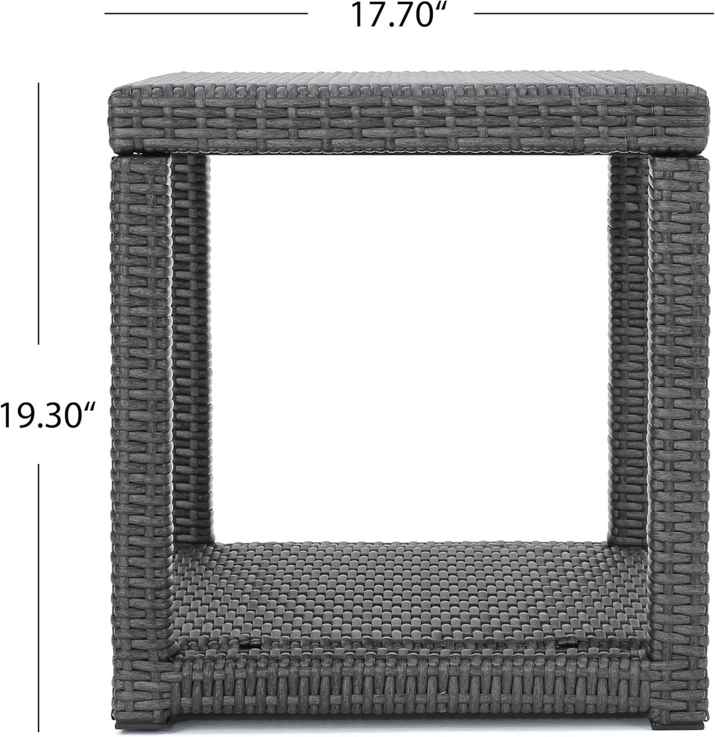 Grey Outdoor Wicker Accent Table E23138