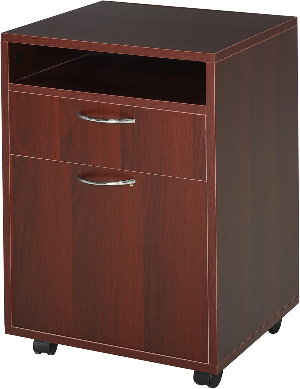 Mobile File Cabinet with Castors and Lockable Drawer, Brown A859