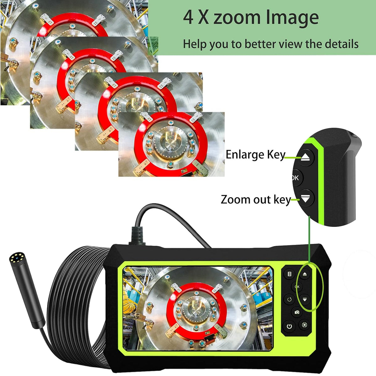 23FT 1080P HD Waterproof Endoscope Camera with 4.3 Inch LCD Screen S134