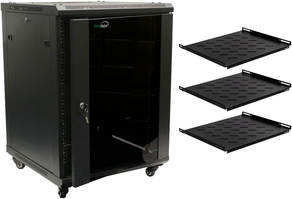 15U Wall Mount Server Data Cabinet with Glass Door Lock M71362