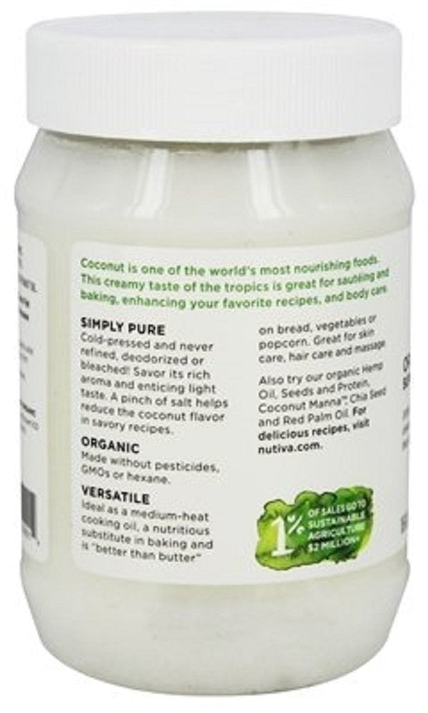 Organic Cold-Pressed Unrefined Extra Virgin Coconut Oil 15 Fl Oz (Pack of 2) K35964