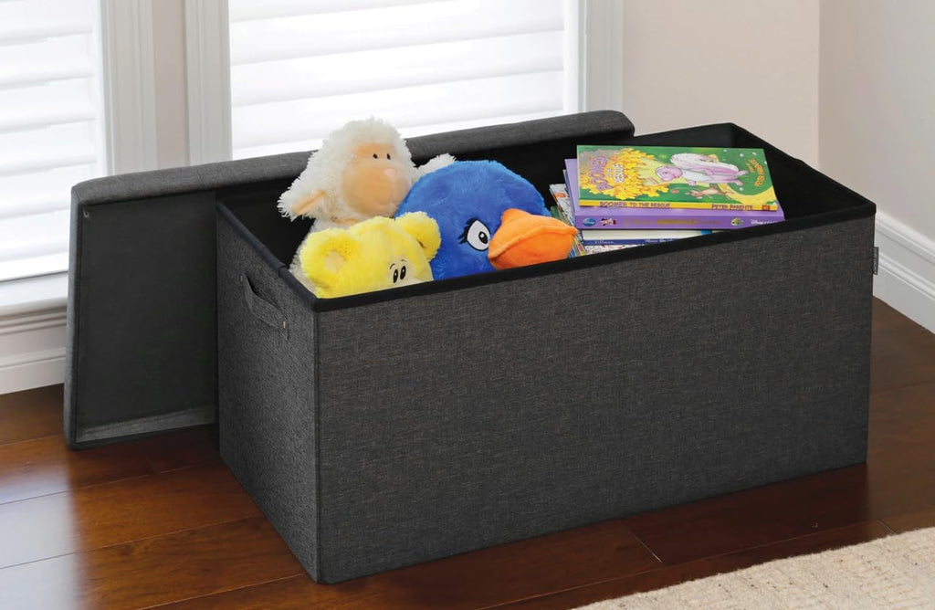 Foldable Tufted Storage Bench Ottoman, Gray M65893