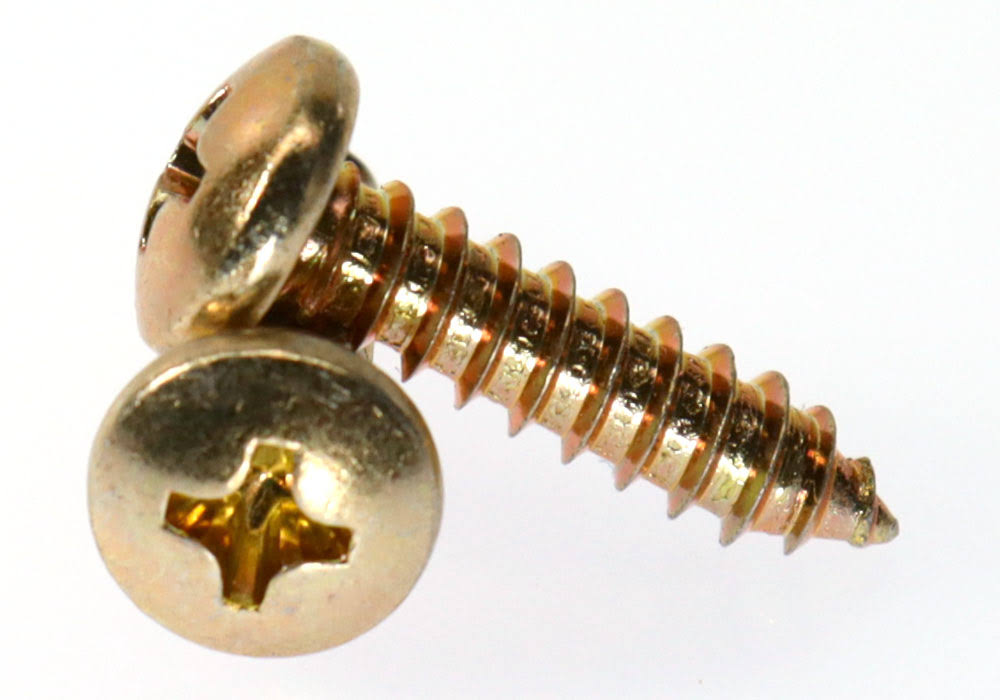 #6-20 x 1/4 Sheet Metal Screw Phillips Pan Head Type AB Yellow Zinc Plated B172