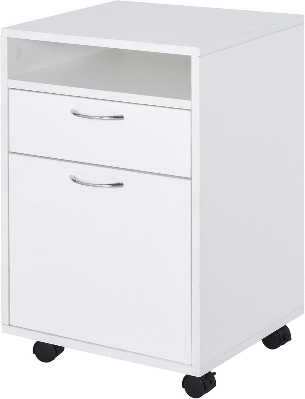 Mobile File Cabinet with Castors and Lockable Drawer, Brown A859