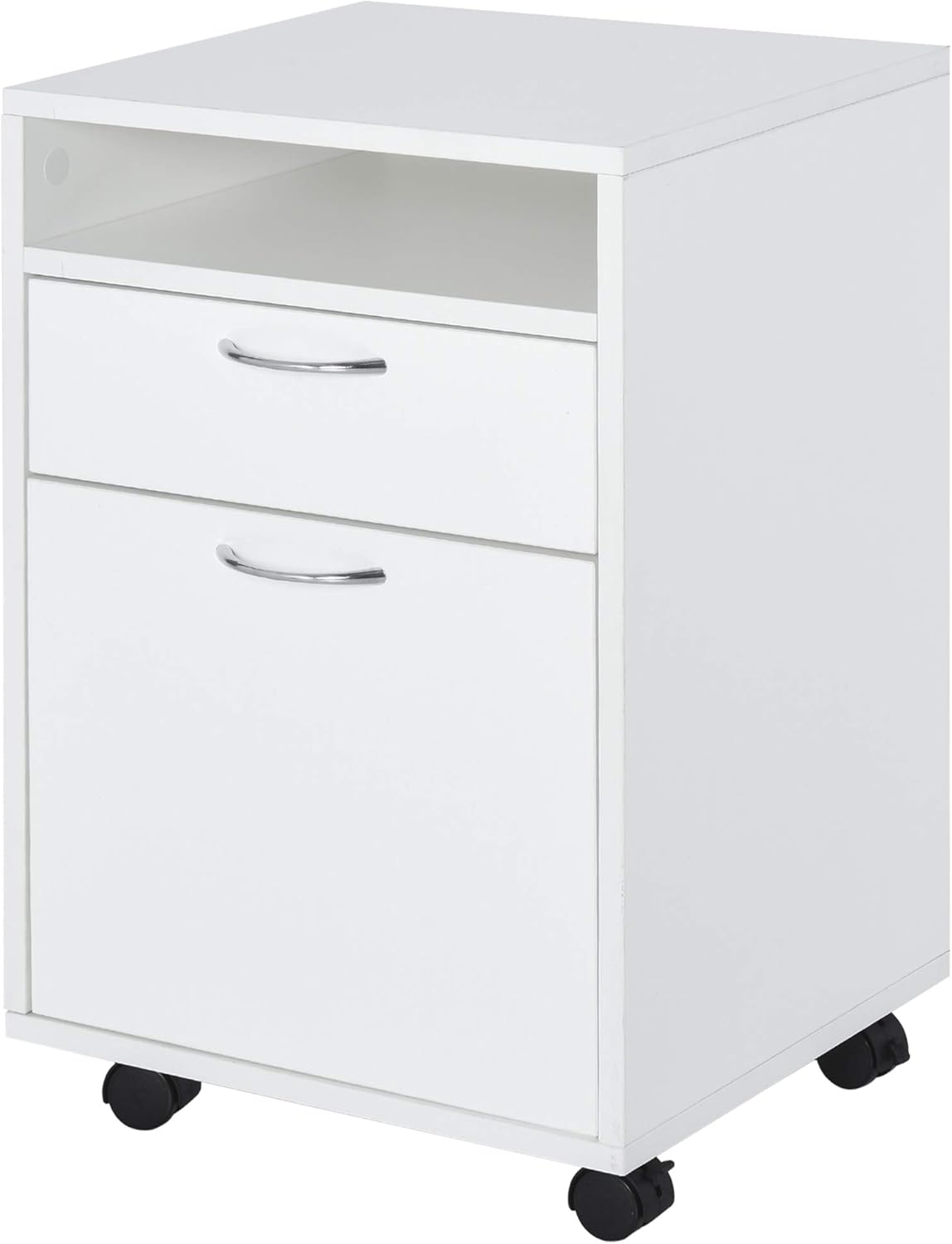 Mobile File Cabinet with Castors and Lockable Drawer, Brown A859
