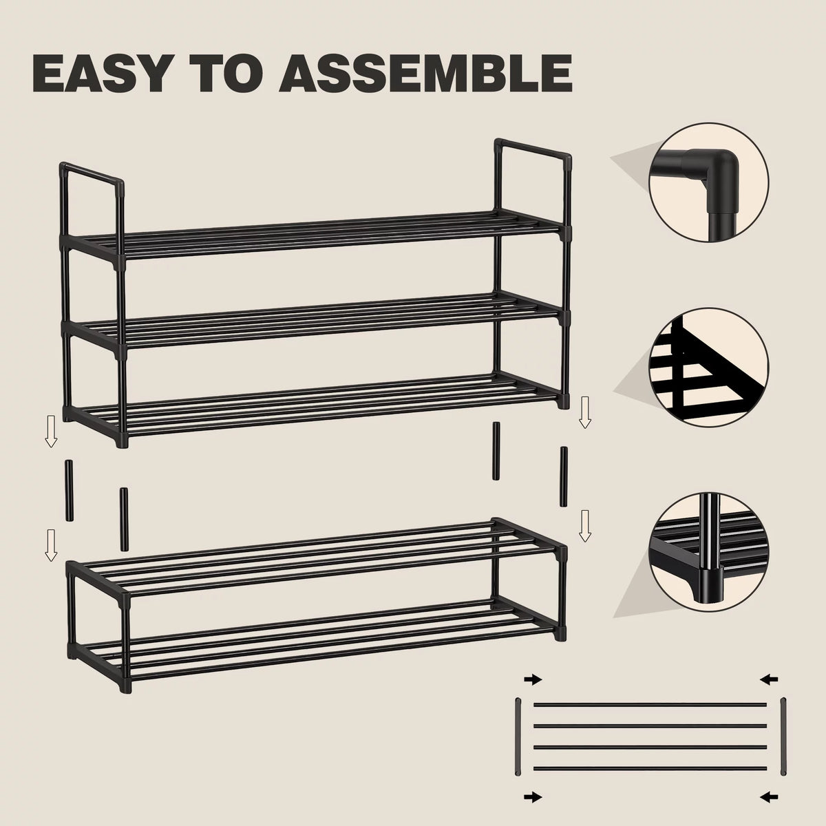 5-Tiers Stackable Shoe Rack Z3249
