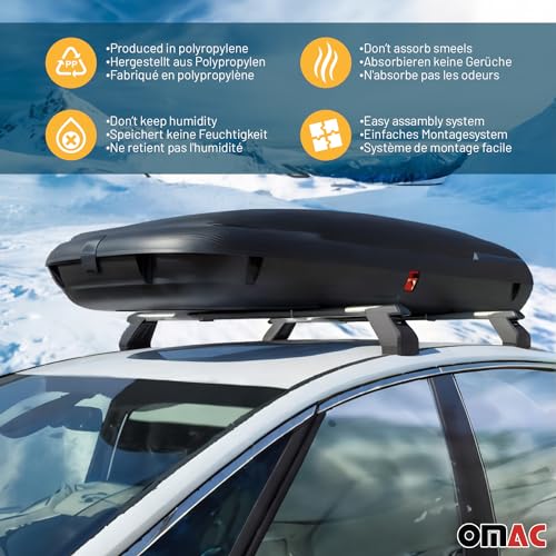11.3 Cubic Feet Carbon Fiber Textured Car Rooftop Cargo Box W24861