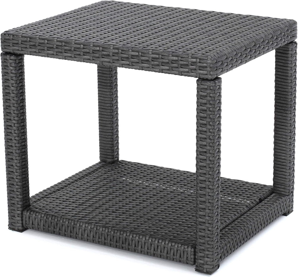 Grey Outdoor Wicker Accent Table E23138