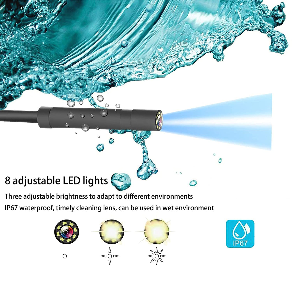 23FT 1080P HD Waterproof Endoscope Camera with 4.3 Inch LCD Screen S134