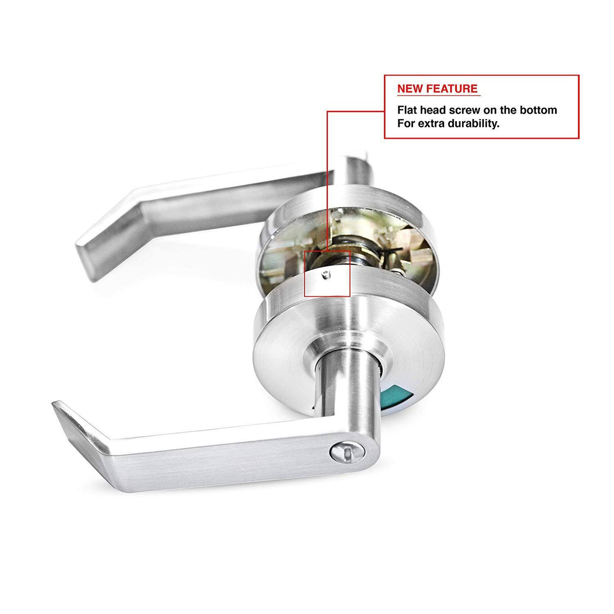 Commercial Grade Privacy Indicator Lock and Lever in Polished Chrome F663